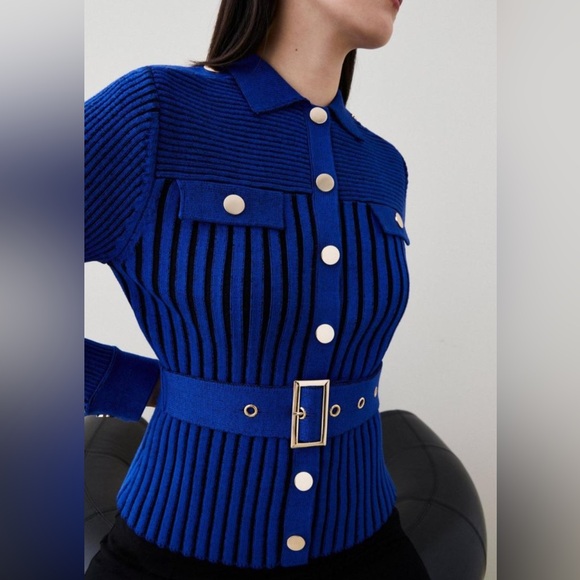 NWT Karen Millen Belted Knit Cardigan - Picture 2 of 5